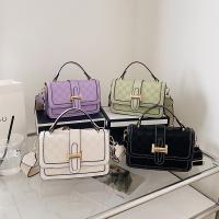 PU Leather Box Bag Handbag attached with hanging strap plaid PC