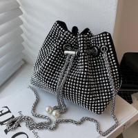 PU Leather iron-on Crossbody Bag with chain black PC