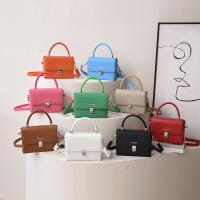 PU Leather hard-surface Handbag attached with hanging strap Stone Grain PC