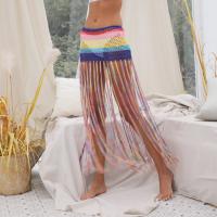Polyester Tassels Beach Dress crochet Solid multi-colored : PC