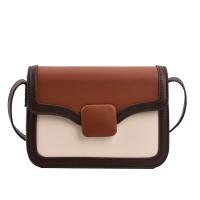 PU Leather Shoulder Bag contrast color & soft surface PC