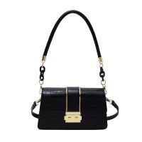 PU Leather Shoulder Bag soft surface & attached with hanging strap crocodile grain PC