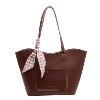 PU Leather Tote Bag Shoulder Bag soft surface & two piece Solid PC