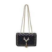 PU Leather Shoulder Bag with chain & soft surface Solid PC