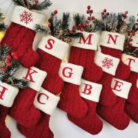 コットンコード クリスマスデコレーションソックス 選択のための異なるパターン 赤と白 組