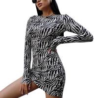Polyester Slim & High Waist Sexy Package Hip Dresses white and black PC
