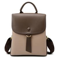 PU Leather Backpack soft surface coffee PC