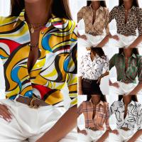 Polyester Vrouwen lange mouw Shirt Afgedrukt meer kleuren naar keuze stuk