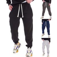 Acetate Fiber Middle Waist Men Casual Pants fleece & flexible & loose Solid PC