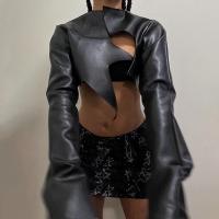 Polyester Vrouwen Cardigan Spandex Lappendeken Solide Zwarte stuk