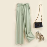 Cotton Plus Size & High Waist Wide Leg Trousers & loose Solid PC