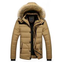 Polyester Plus Size Men Parkas & with detachable hat & thermal Solid PC
