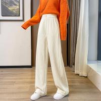 Polyester Plus Size & High Waist Wide Leg Trousers & loose Solid PC