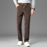Polyester High Waist Men Casual Pants thicken Solid PC