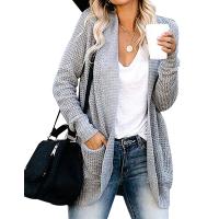 Acrylic Women Sweater & loose knitted Solid PC
