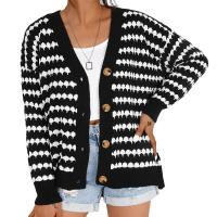 Acrylic Women Sweater loose knitted black : PC