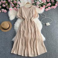 Polyester Waist-controlled One-piece Dress Solid : PC