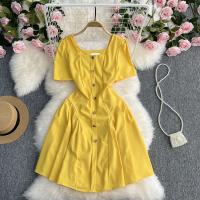 Polyester Waist-controlled One-piece Dress Solid : PC