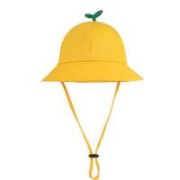 Cotton Bucket Hat & sun protection & for children Solid yellow :、 PC