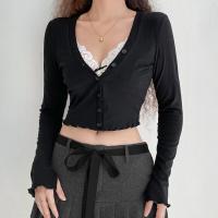 Coton T-shirt femme à manches longues Tricoté plus de couleurs pour le choix pièce