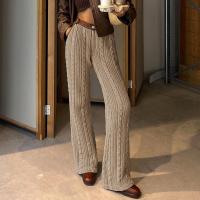 Polyamide Women Long Trousers slimming knitted khaki PC