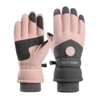 Polyester Waterproof Riding Glove can touch screen & thermal plain dyed patchwork : Pair