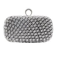 Polyester hard-surface Clutch Bag waterproof & with rhinestone Solid PC
