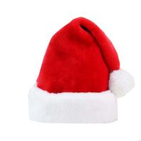 Plush Christmas Hat thickening & christmas design plain dyed Solid red and white PC