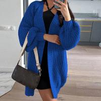 Polyester Sweater Coat mid-long style & loose Solid PC