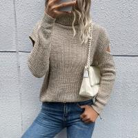 Acrylic Women Sweater & loose & hollow Solid khaki PC