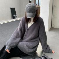 Polyester Sweater Coat loose & thermal Solid : PC
