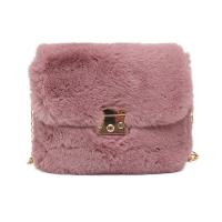 Plush Crossbody Bag with chain & soft surface Solid PC