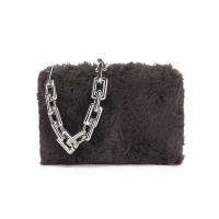 Plush Shoulder Bag with chain & soft surface Solid PC
