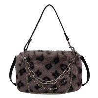 Plush Shoulder Bag with chain & soft surface & attached with hanging strap PC