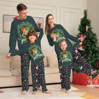 Polyester Parent-Child Cloth Set christmas design & two piece printed Set