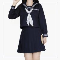 Polyester Schoolgirl Costume & two piece skirt & top Set