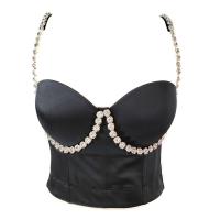 Polyester Slim & Crop Top Camisole & with rhinestone PC