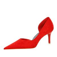 Cloth Stiletto High-Heeled Shoes Solid Pair