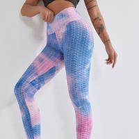 Polyester Quick Dry Women Yoga Pants lift the hip jacquard PC