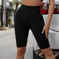 Nylon Quick Dry & Capri Pants Women Yoga Pants Solid black PC