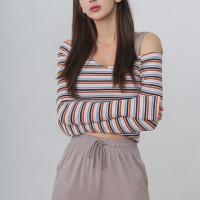Cotton Quick Dry Women Yoga Tops & breathable printed striped PC