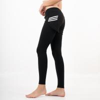 Polyamide Women Yoga Pants & fake two piece & breathable patchwork PC