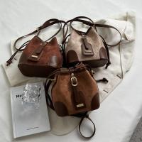 PU Leather Bucket Bag Crossbody Bag dull polish Argyle PC