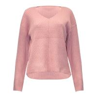 Polyester Women Sweater loose plain dyed Solid PC