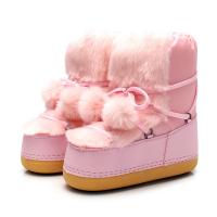 PU Leather Snow Boots fleece Artificial Wool & Rubber Solid Pair