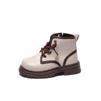 Synthetic Leather side zipper Children Boots & for girl & anti-skidding Rubber Solid Pair