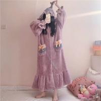 Coral Fleece With Siamese Cap & Mermaid Women Robe plain dyed Solid purple PC