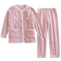 Franela Conjunto de pijama de mujer, Pantalones & parte superior, teñido de manera simple, Sólido, más colores para elegir,  Conjunto