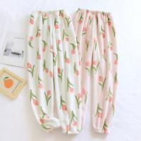 Flannel Women Casual Pants & loose floral PC