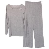 Modal Nursing Pajama Set & two piece & loose Solid :XL Set